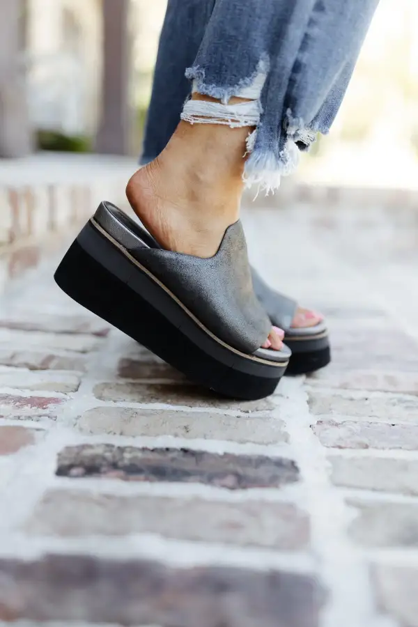 Tailored Leather Wedge Sandals