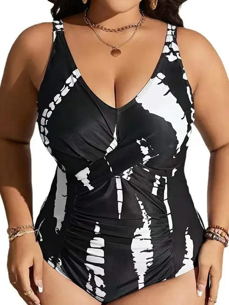 Elegant Black White Abstract One