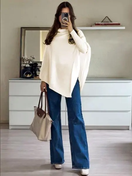 Women's Plain Loose Elegant Fashion Sweater Shawl