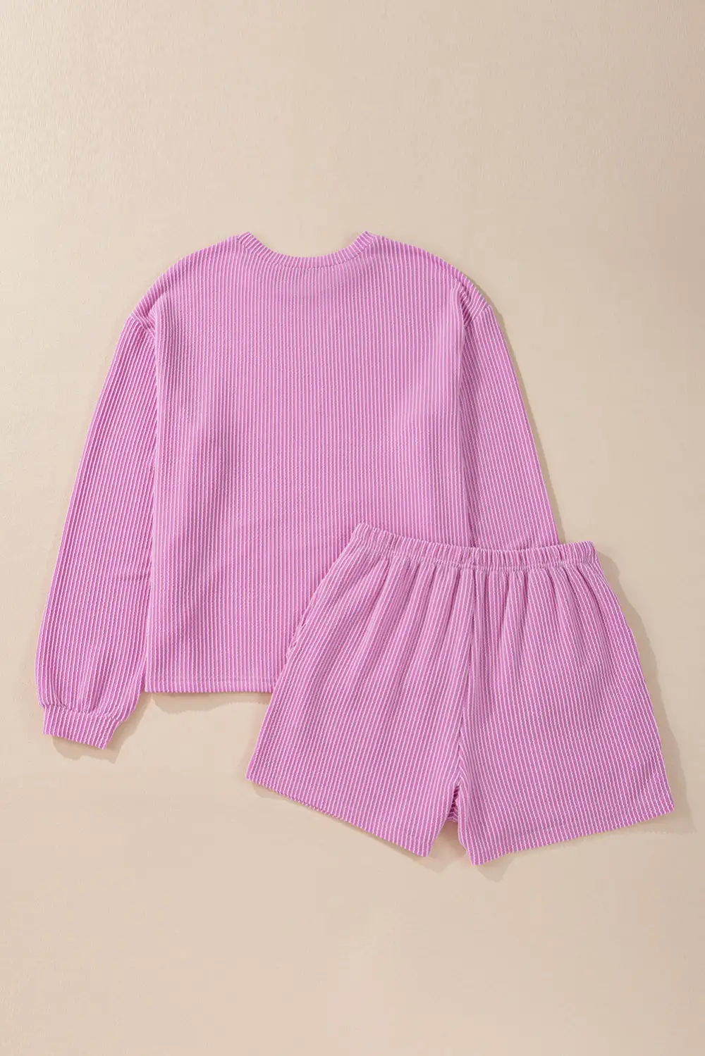 Long Sleeve Relaxed Shorts Lounge Set Shape