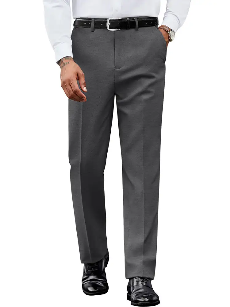 Comfort Flat Front Dress Pants