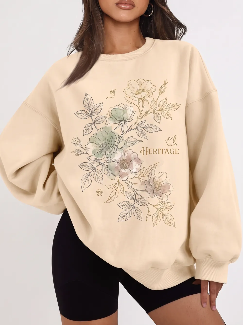 Women's Floral Heritage Botanical Printed Sweatshirt