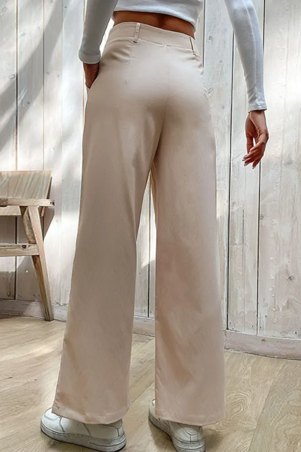 Easy Wide Leg Pocket Detail Pants