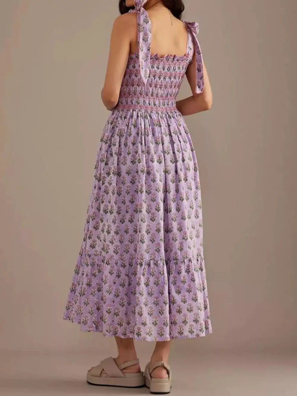 Floral Smocked Midi Dress