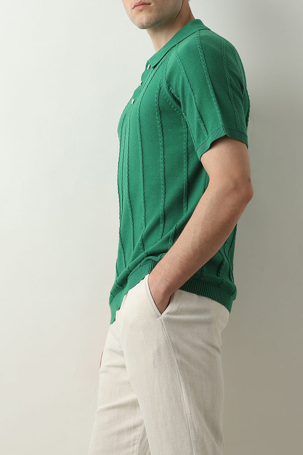 Green Organic Cotton Polo T-shirt