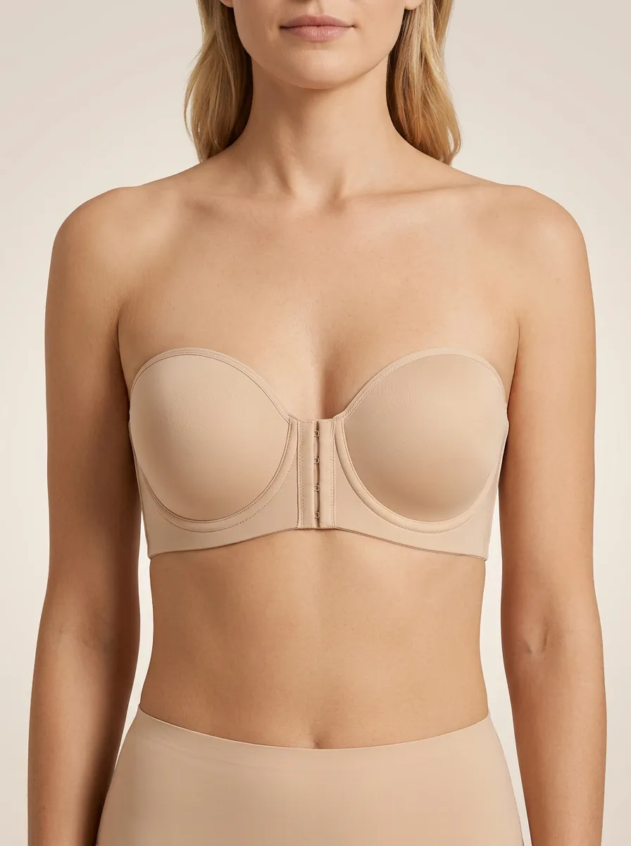Women's Defined-Shape Front-Closure Strapless Bra