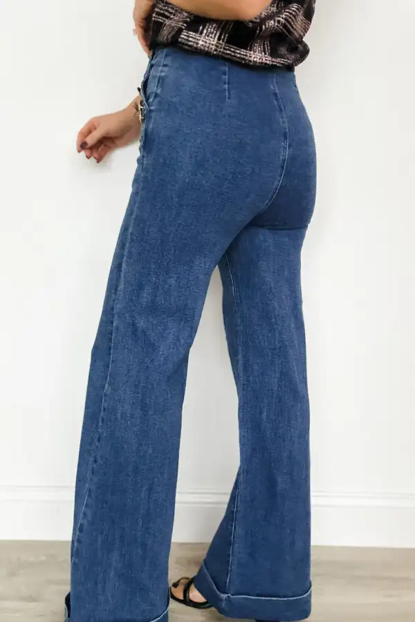 Casual Panel Detail Denim Jeans