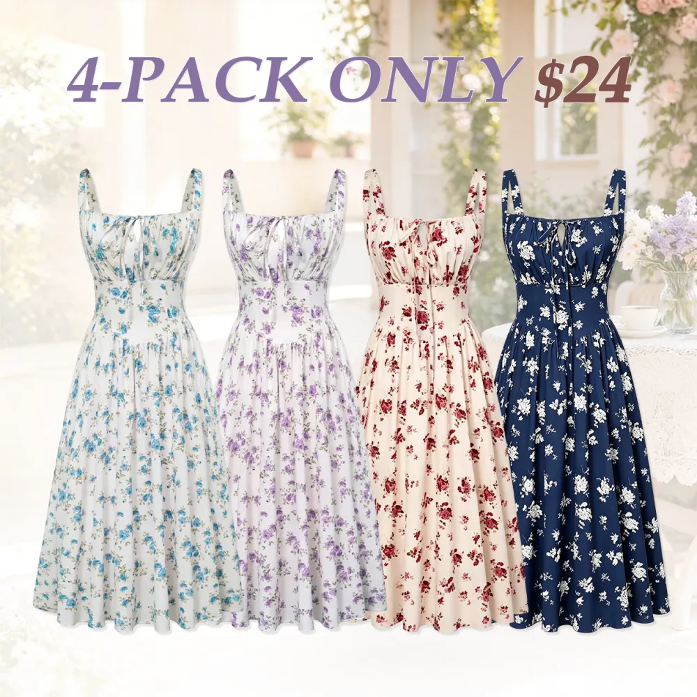 Women's Floral Corset Midi Sundress💞