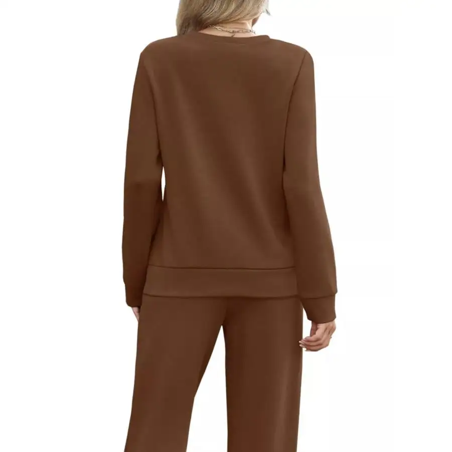 Casual Long Sleeve Top and Pants Set