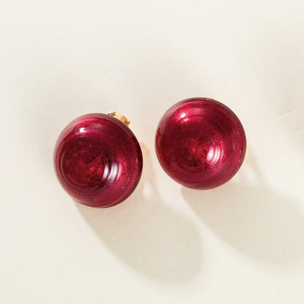 Refined Glass Clip On Earrings
