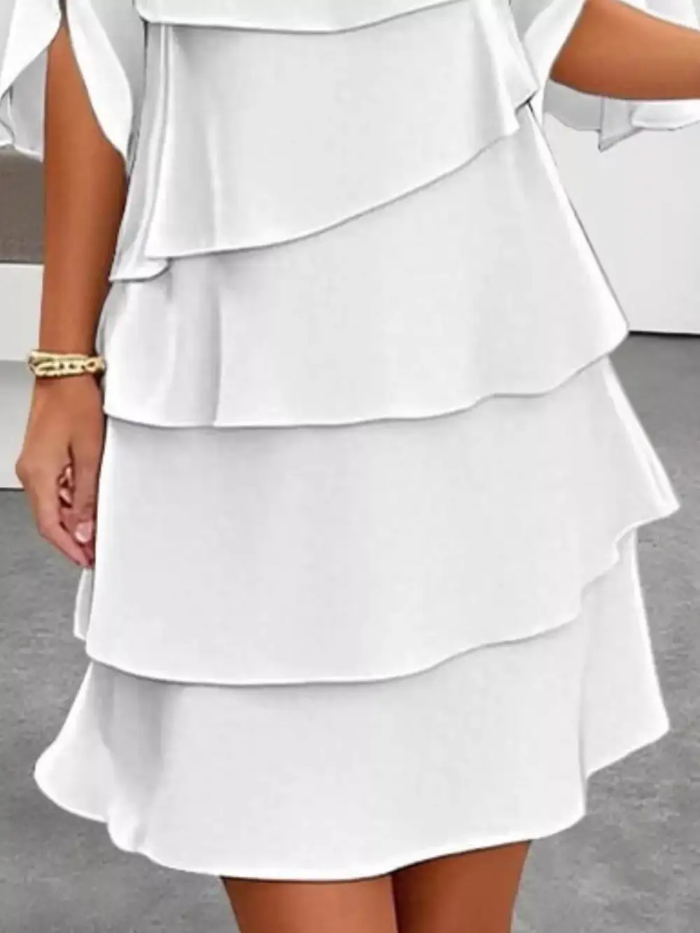 Ruffle Flutter Sleeve Midi Dress