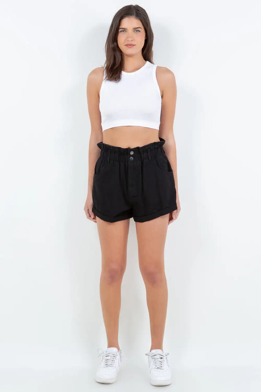 Bazi High Waist Paper Shorts Bag