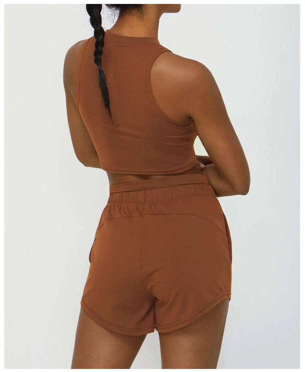 Quick-Dry Sleeveless Bra, Vest and Shorts Active Set