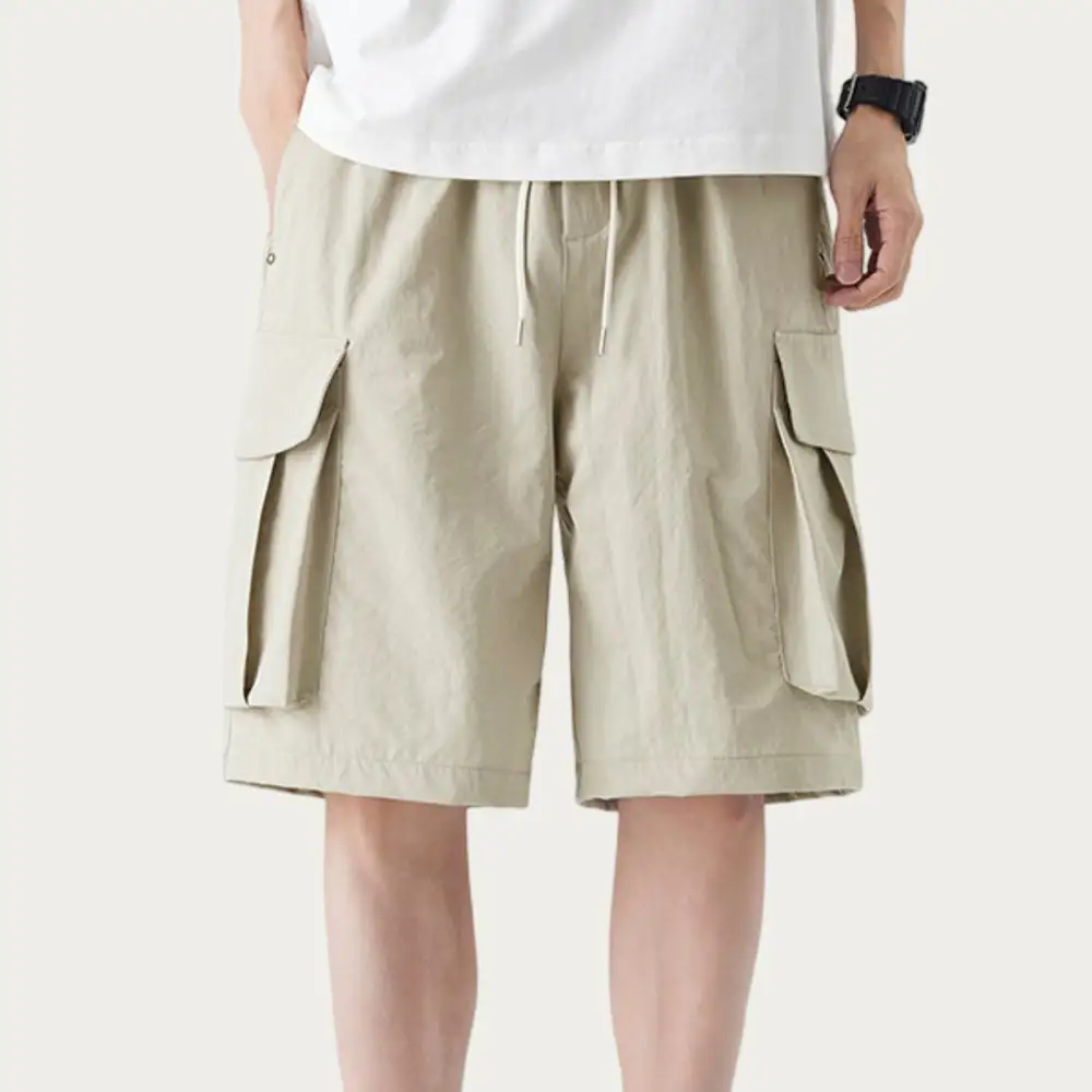 Drawstring Pocketed Lightweight Men's Casual Shorts