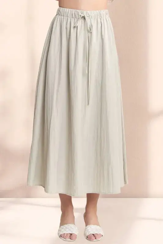 Loose Drawstring Crinkle Skirt