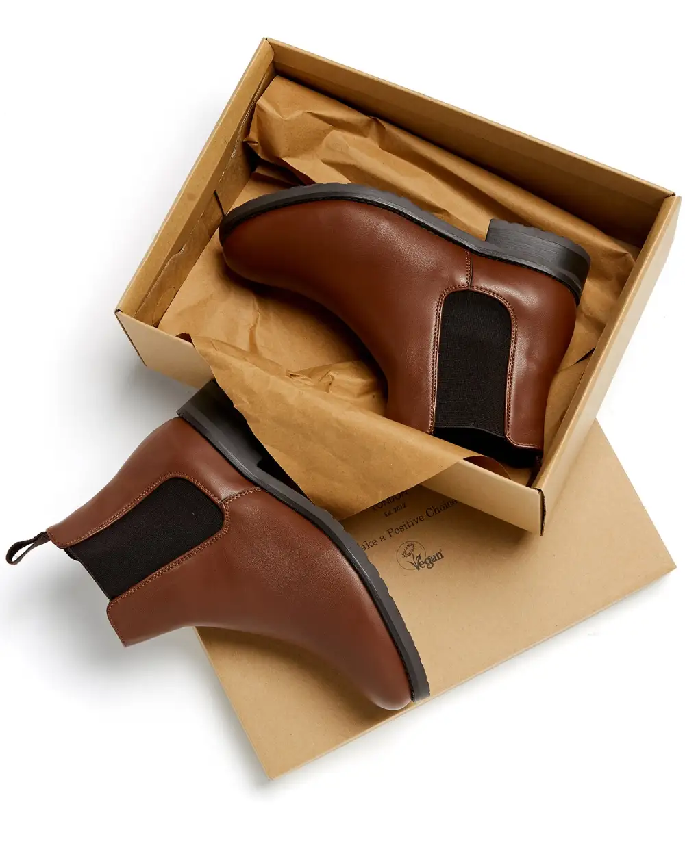 Women's Streamlined Casual Water Resistant Vegan Leather Chelsea Boots