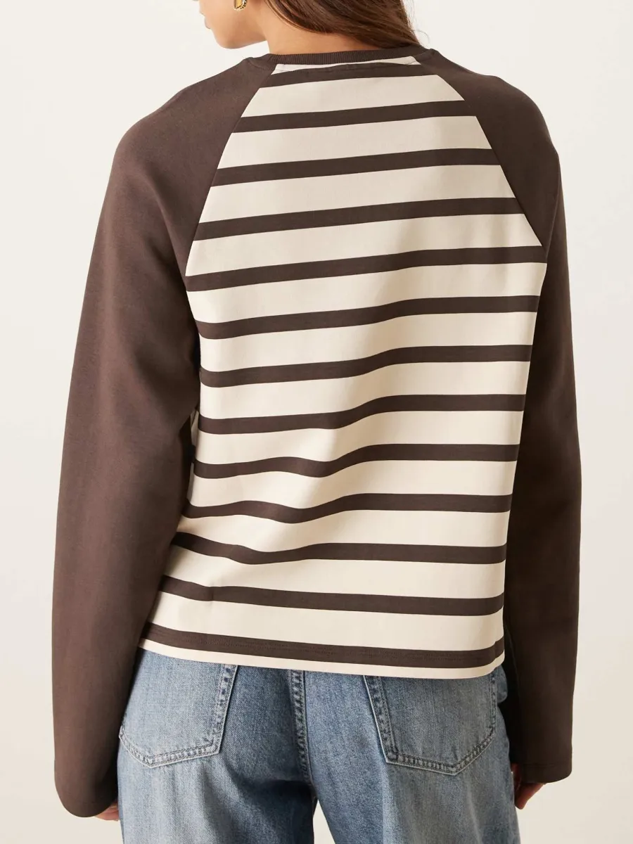 Stripe Raglan Long-Sleeve Top