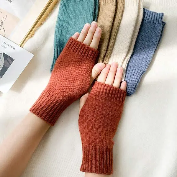 Women'S Knit Fingerless Gloves 87224550C