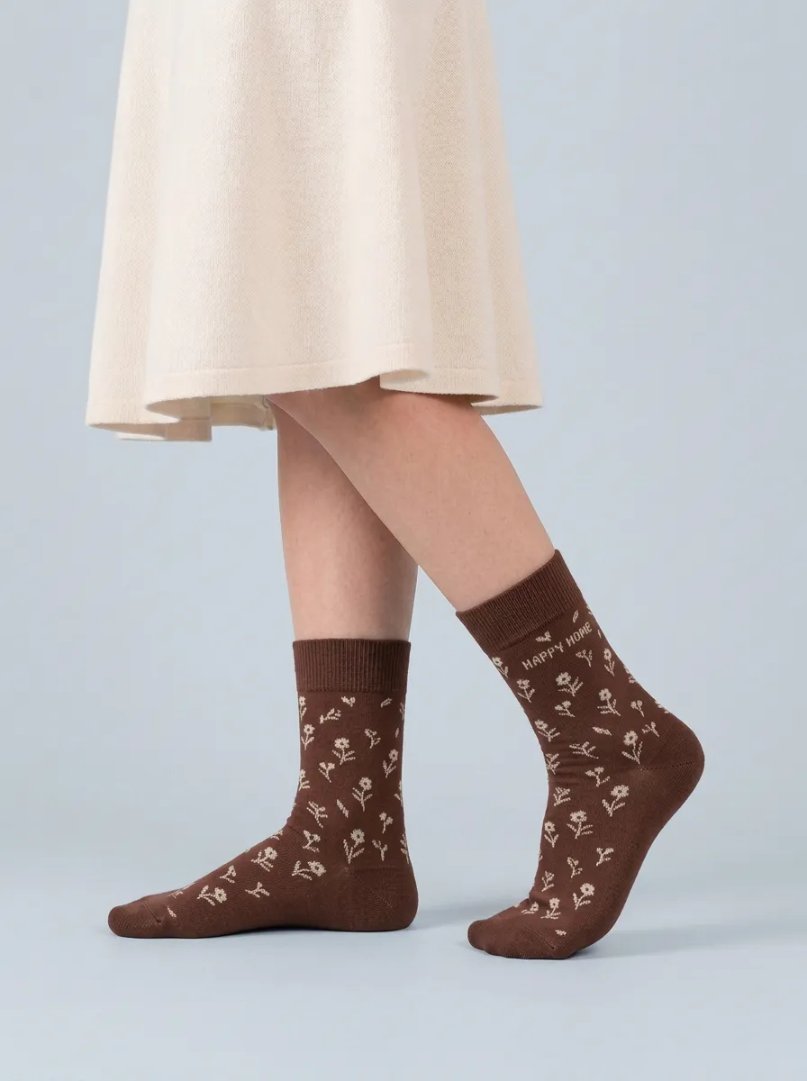 Classic Detail Floral Casual Socks