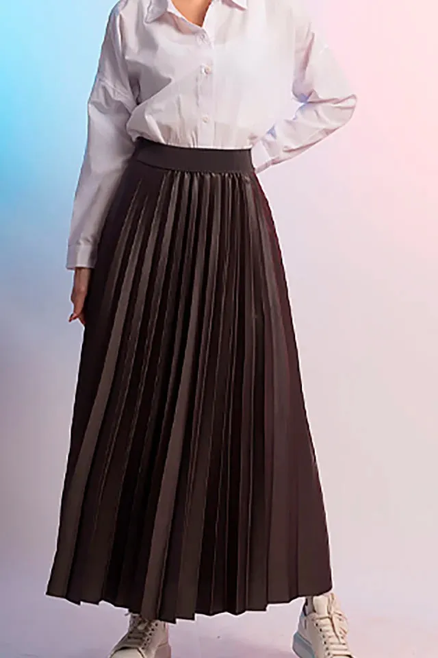 Reversible Pleated Midi Skirt