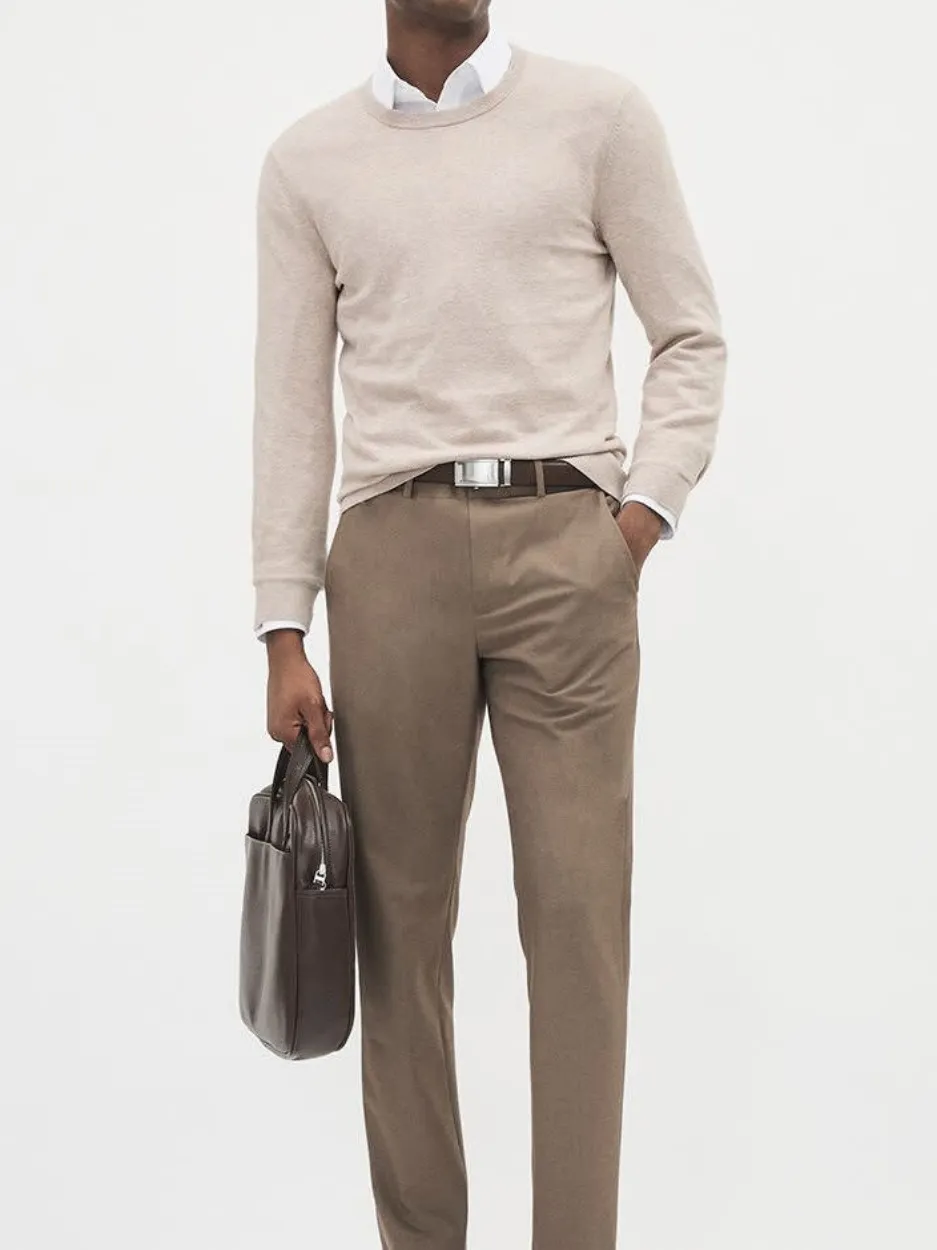 Coconut Cream Long-Sleeve Crew-Neck Sweater