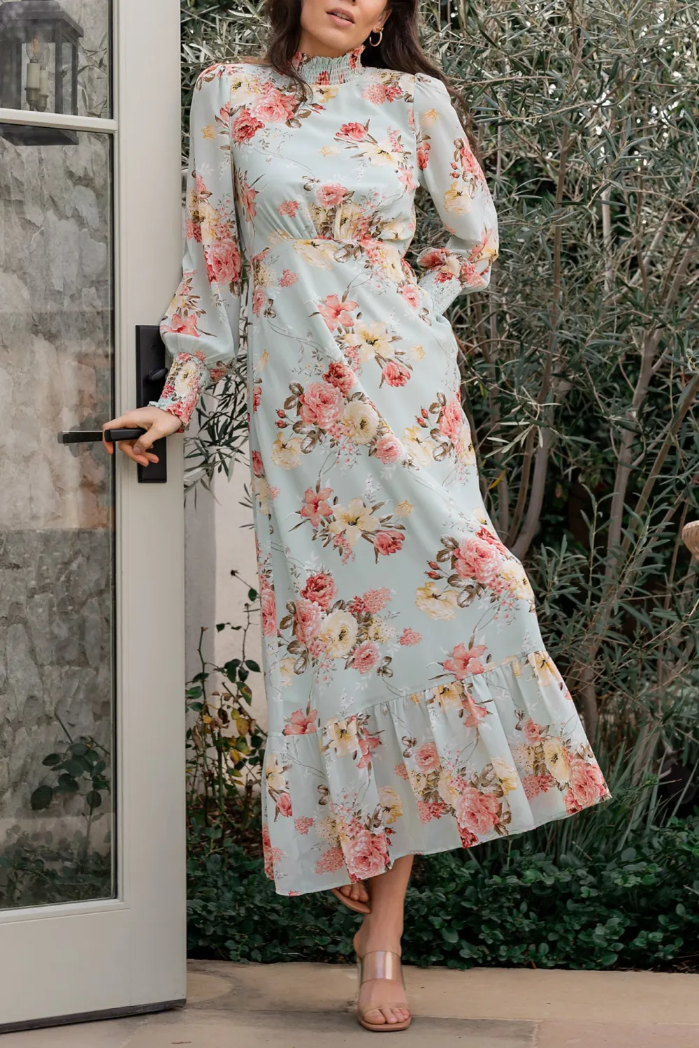 High Neck Temperament Comfortable High Waist  Dress