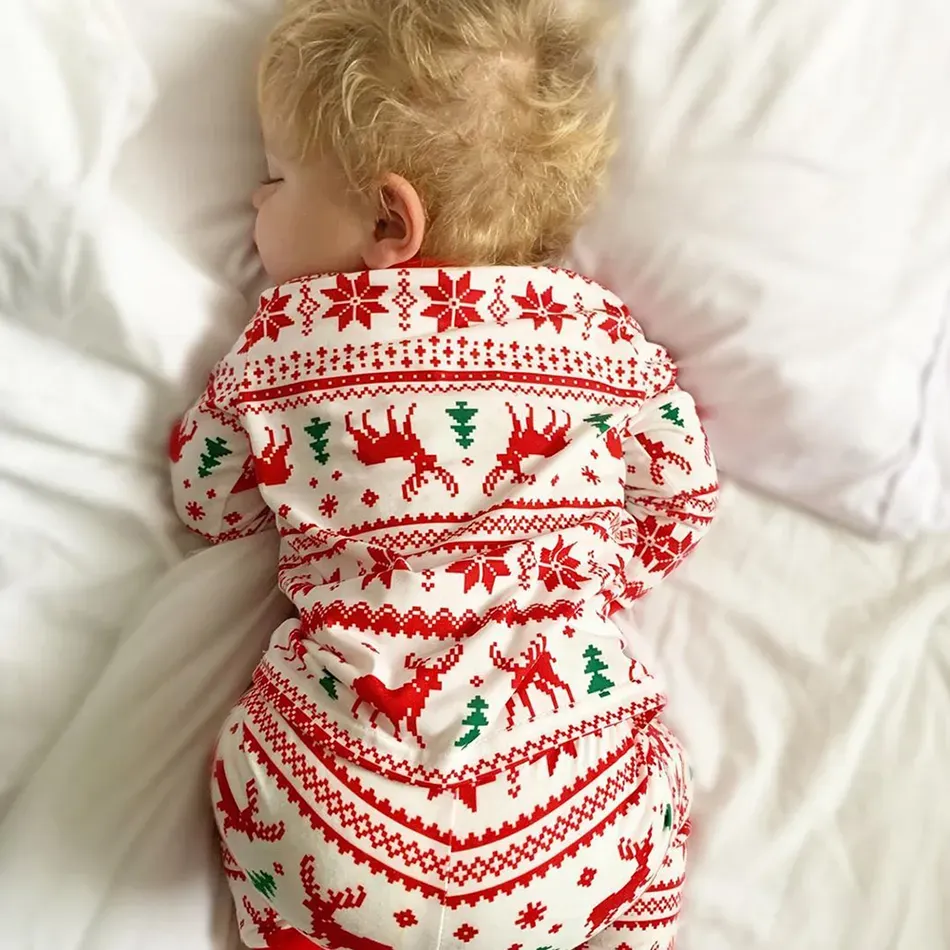 Family Wear Long Sleeve Parent-Child Wear Pajamas (Flame Resistant)