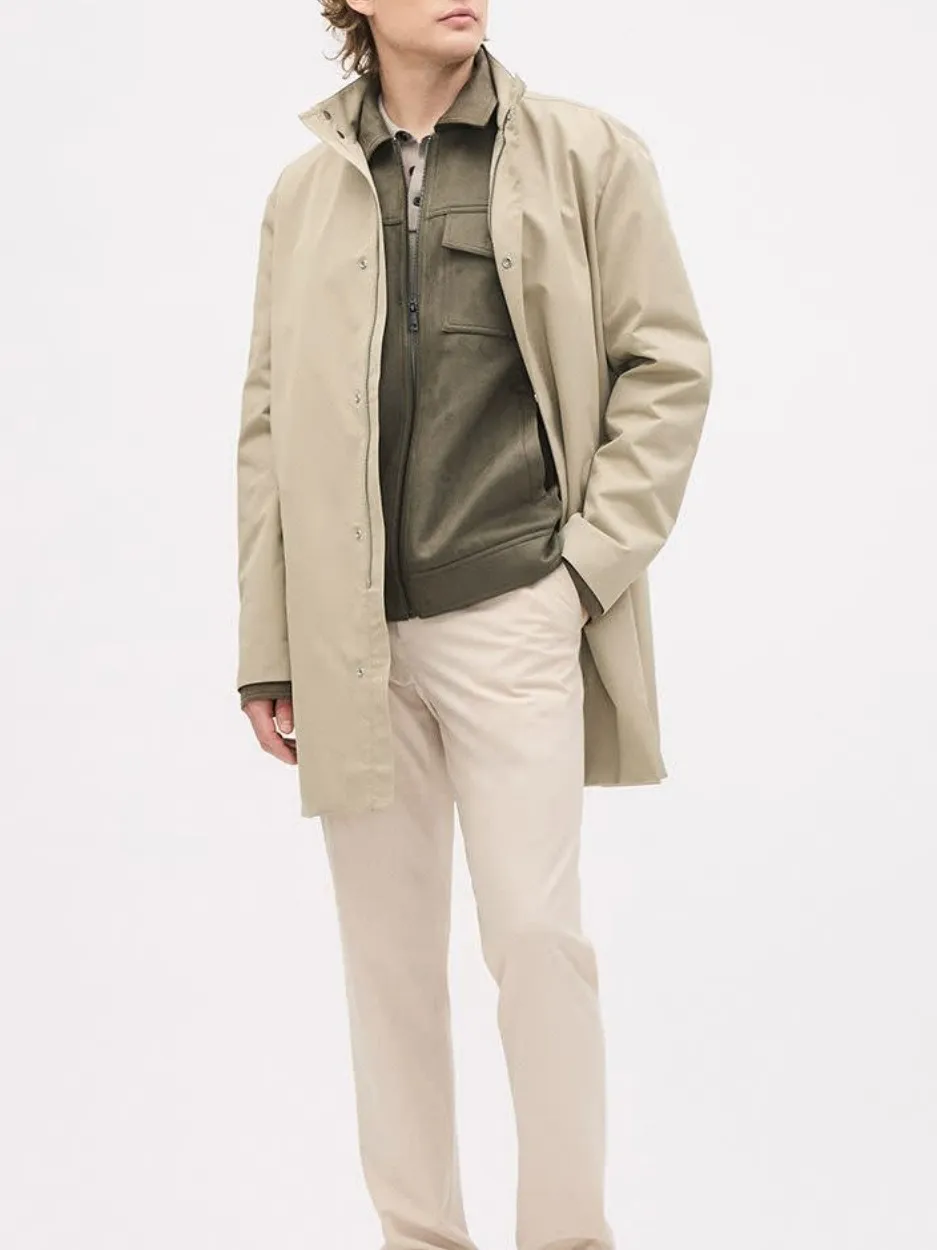 Khaki Long Length Utility Style Jacket