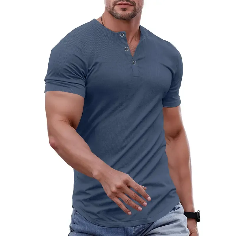 Men's Solid Color Slim Fit Longline T‑Shirt