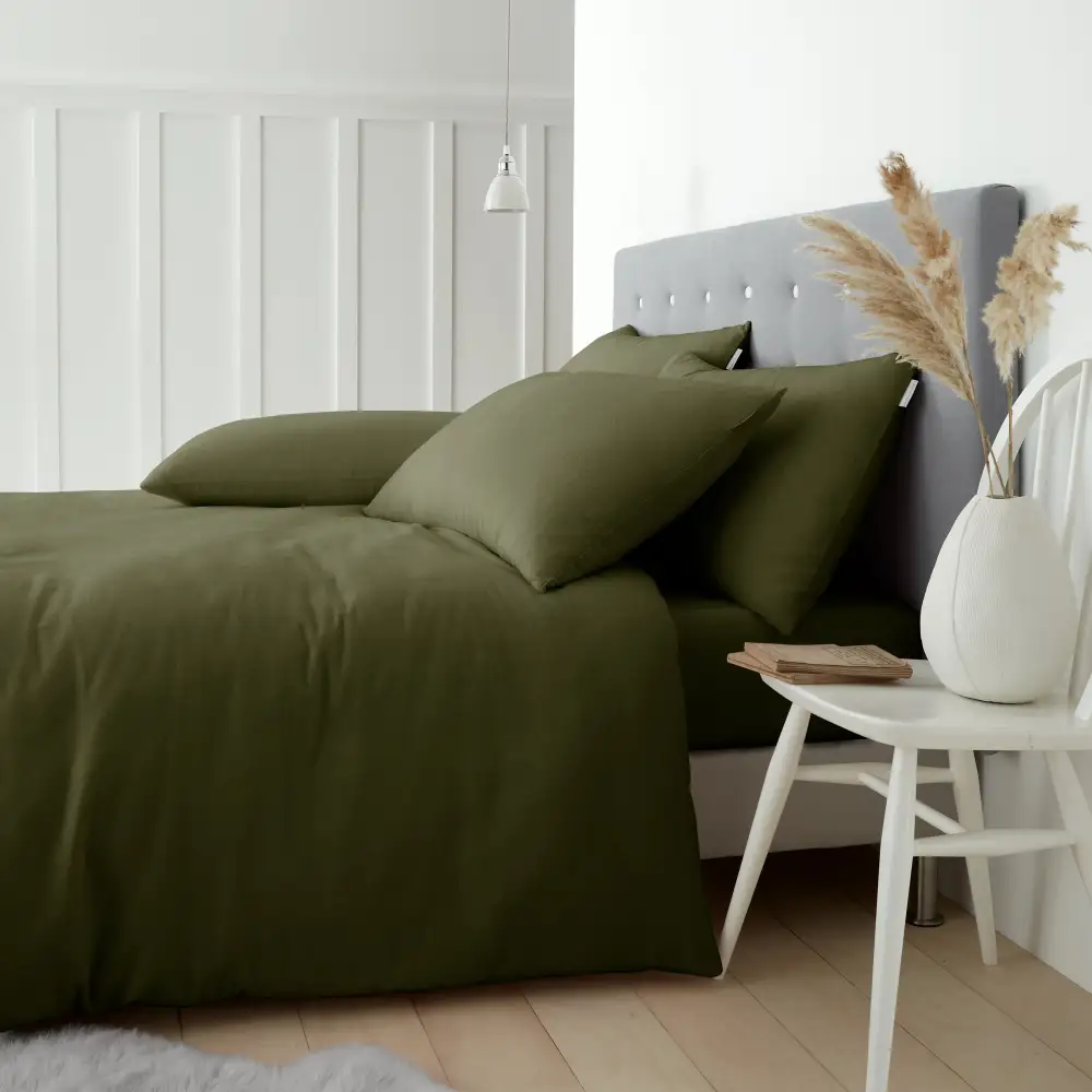 Contemporary Bedroom Printed Brushed Cotton Duvet Cover Set