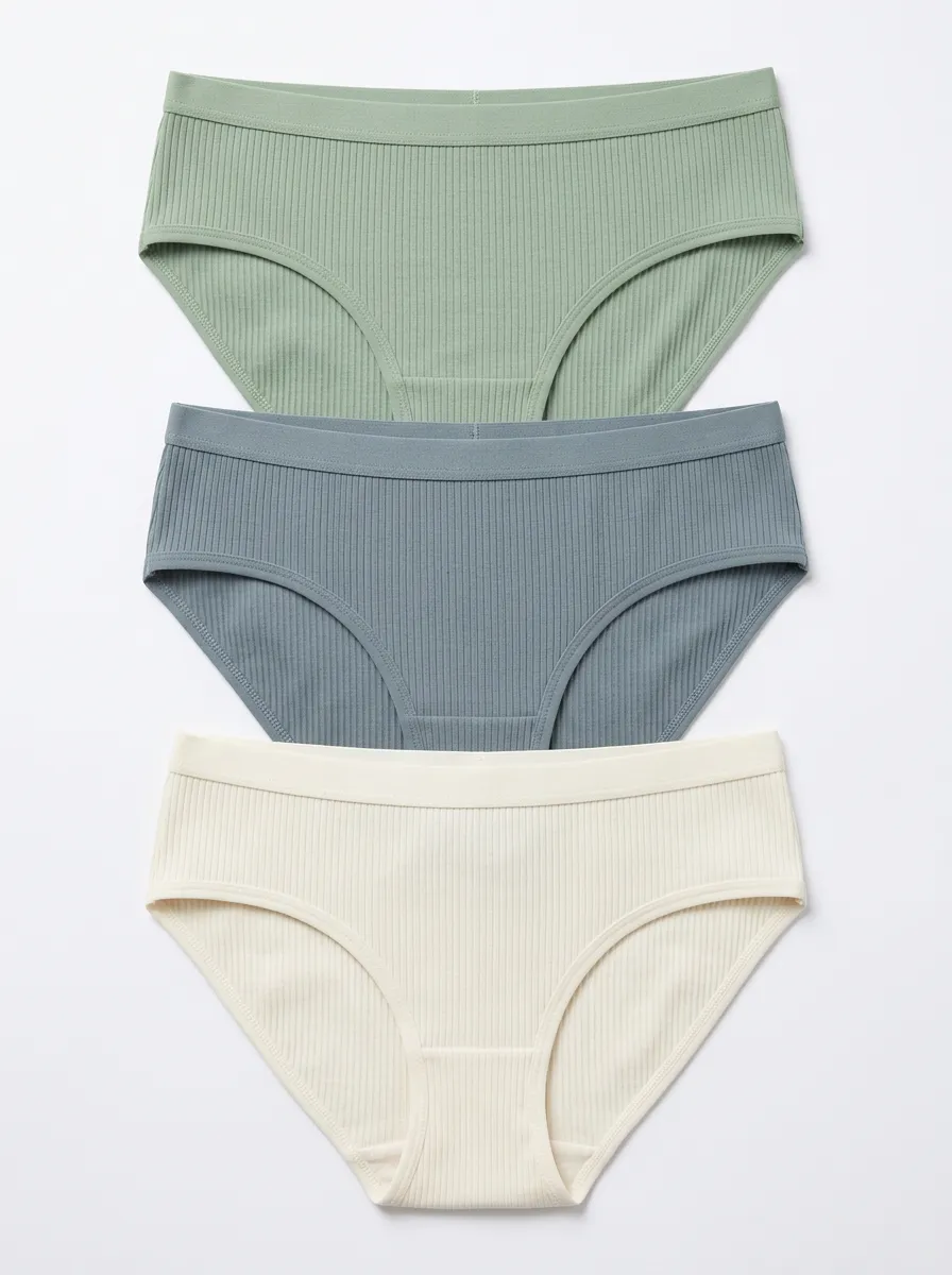 Women's Ribbed Mid-Rise Briefs 3-Pack