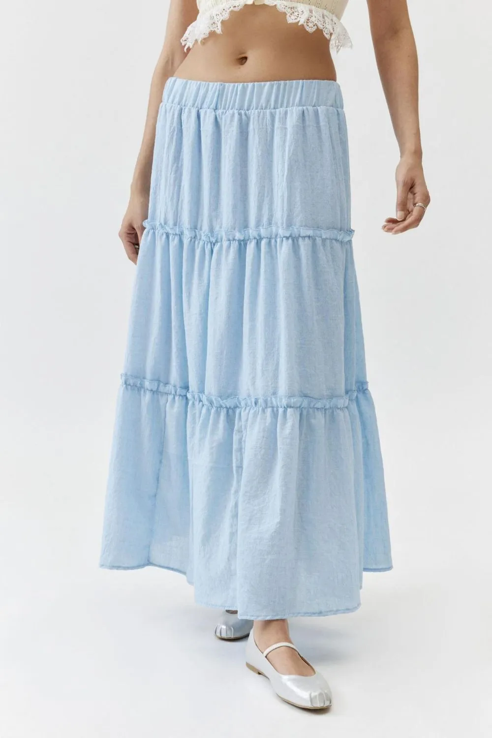 Cotton Blend Frill Skirt