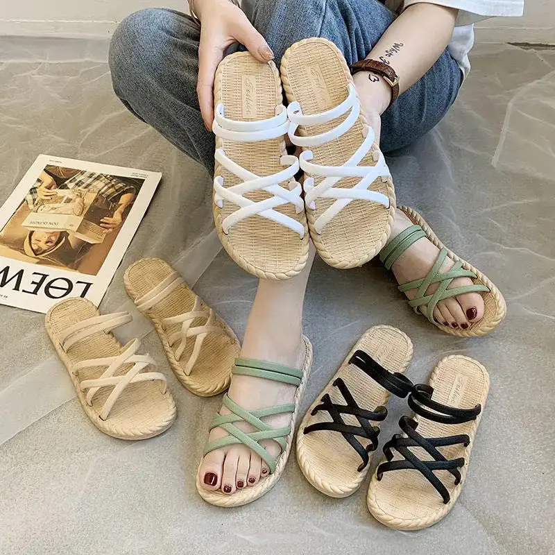 Low Heel Slide Sandals