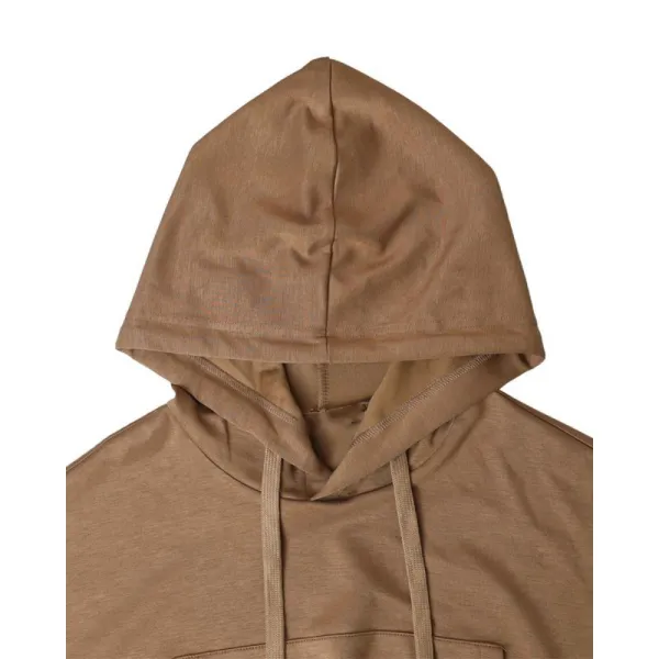 Women's Two-Piece Lounge Set with Hoodie and Shirred Waist Sweatpants Featuring Pocket Design