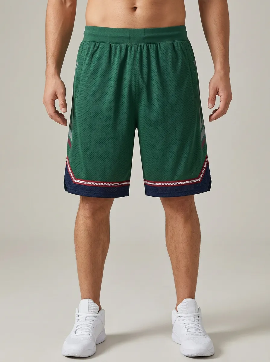 Training Striped Detail Mesh Detail Casual Look Men's Basketball Shorts