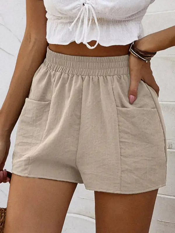 Casual Elastic Waist Casual Shorts