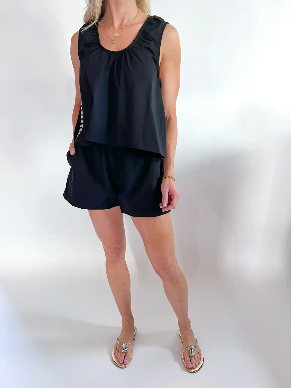 Cotton Ruched Two Piece Matching Set