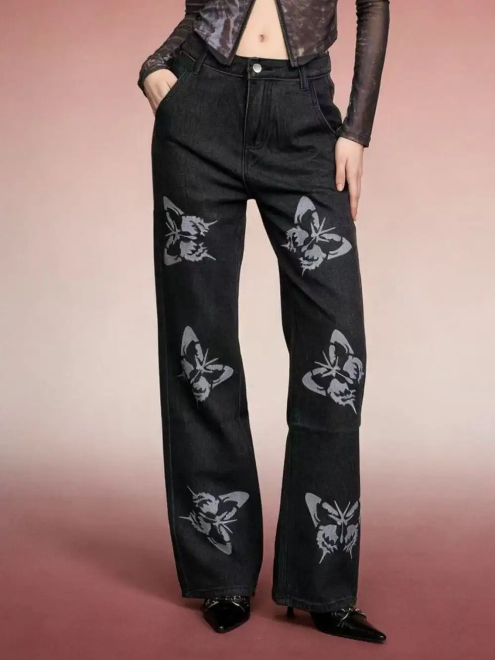Clean High Waist Wide Leg Denim Jeans