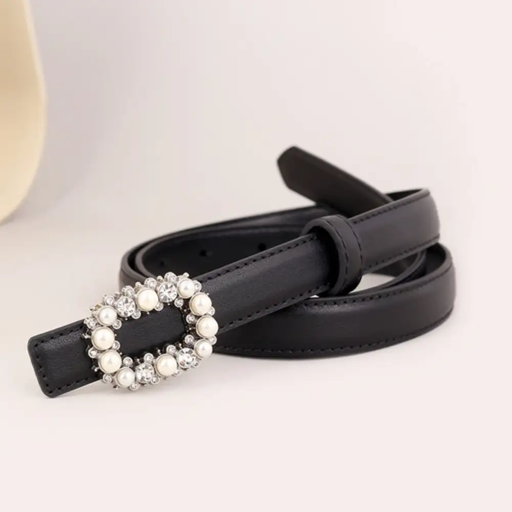 Everyday Pearl Buckle Leather Belt