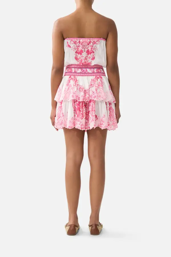 Printed Shirred Waist Mini Dress