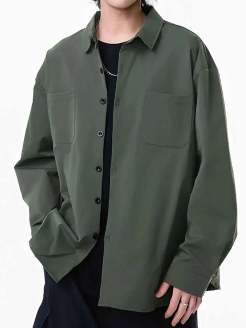 Relaxed Button Up Long Sleeve Shirt