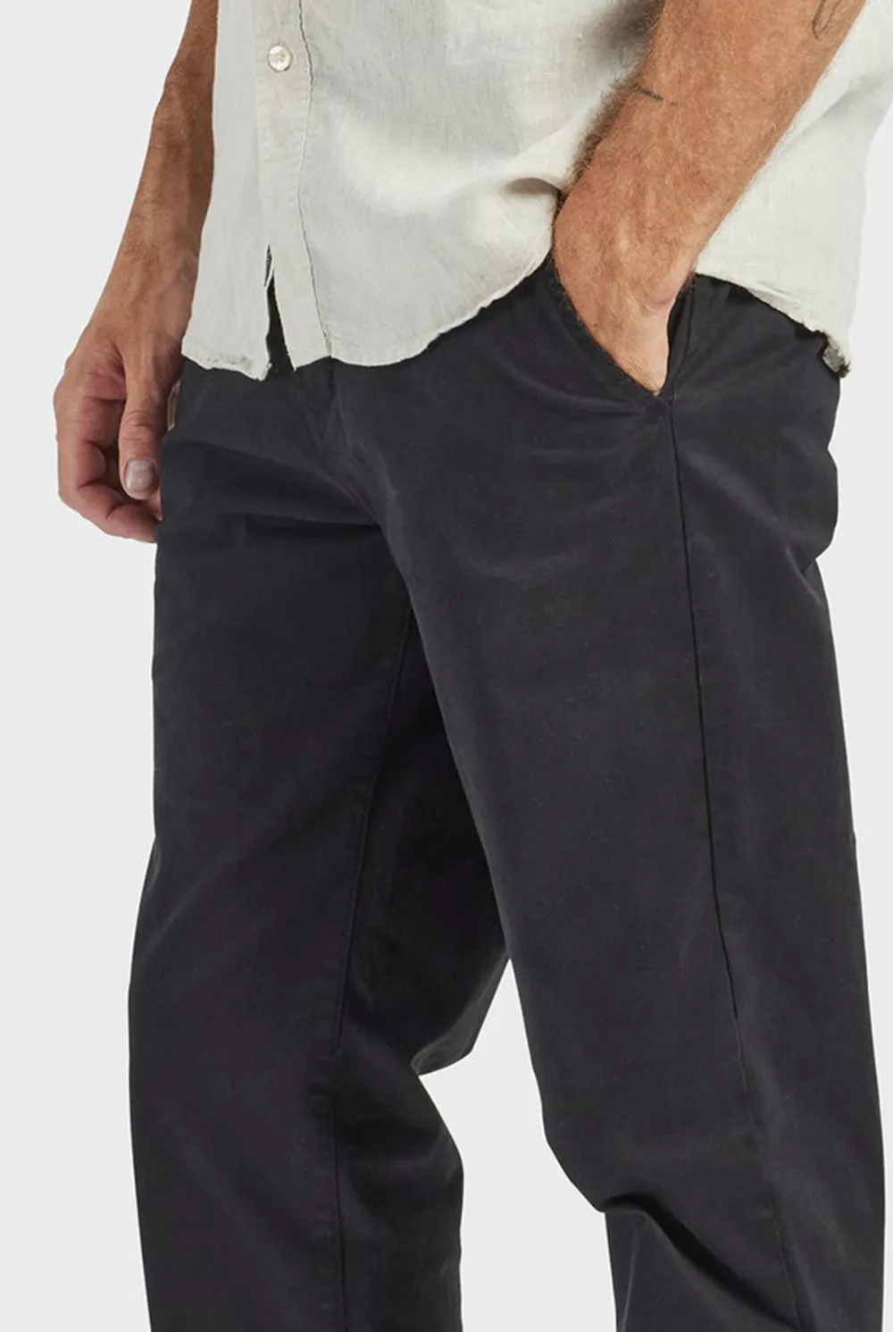 Black Slim Fit Linen Blend Trousers