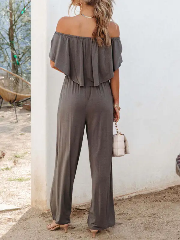 One Shoulder The Jumpsuit Wide Leg Pants