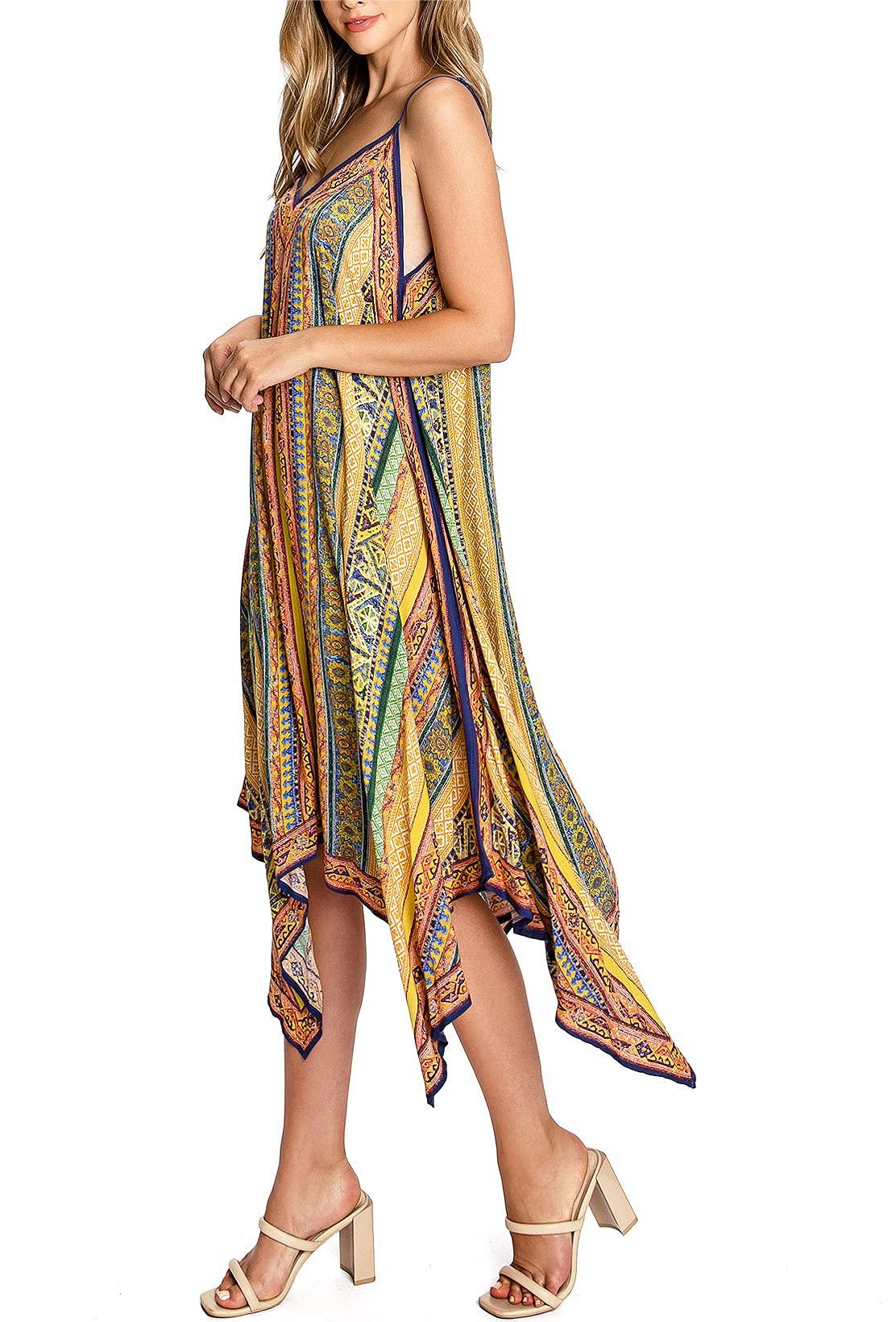 Boho - Style Asymmetric Maxi Dress