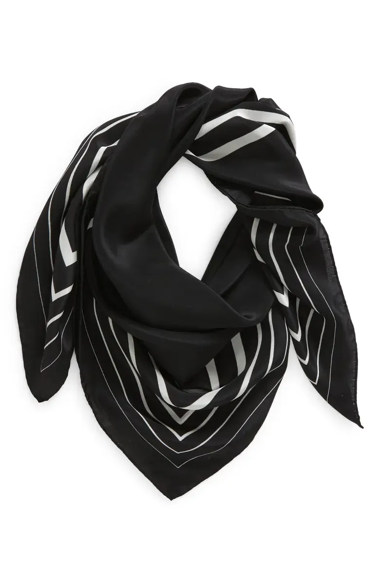 Graduated Stripe Silk Scarf