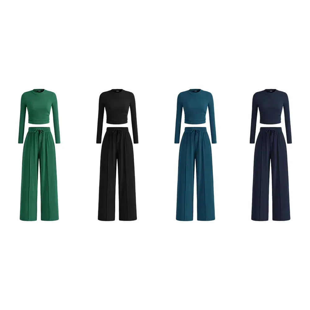 🔥Last Day 89% OFF🔥Women's Winter 2-Piece Set – Warm Top & Wide-Leg Pants