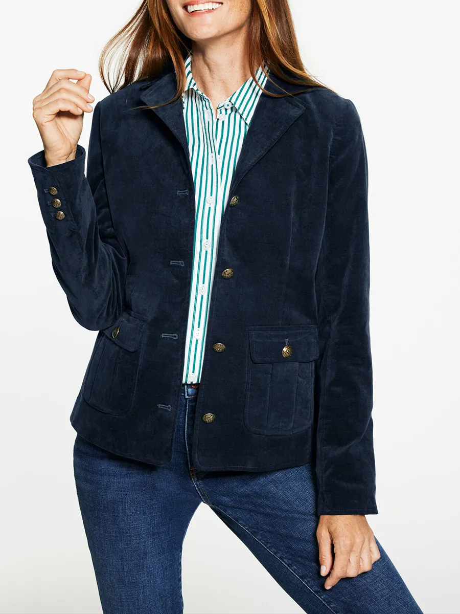 Women's Classic And Versatile Plush Velvet Jacket