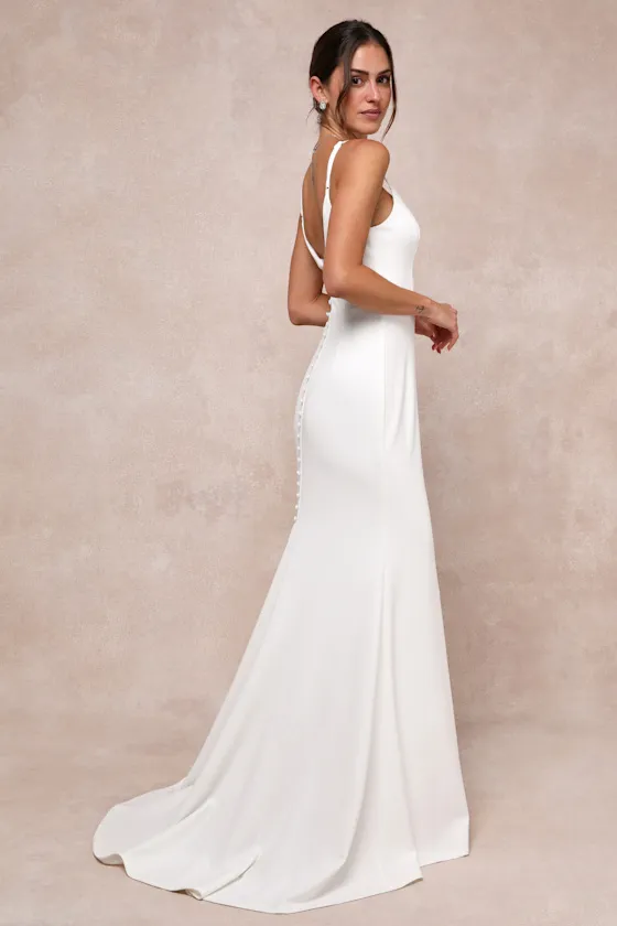 Feeling of Forever White Sleeveless Mermaid Maxi Dress