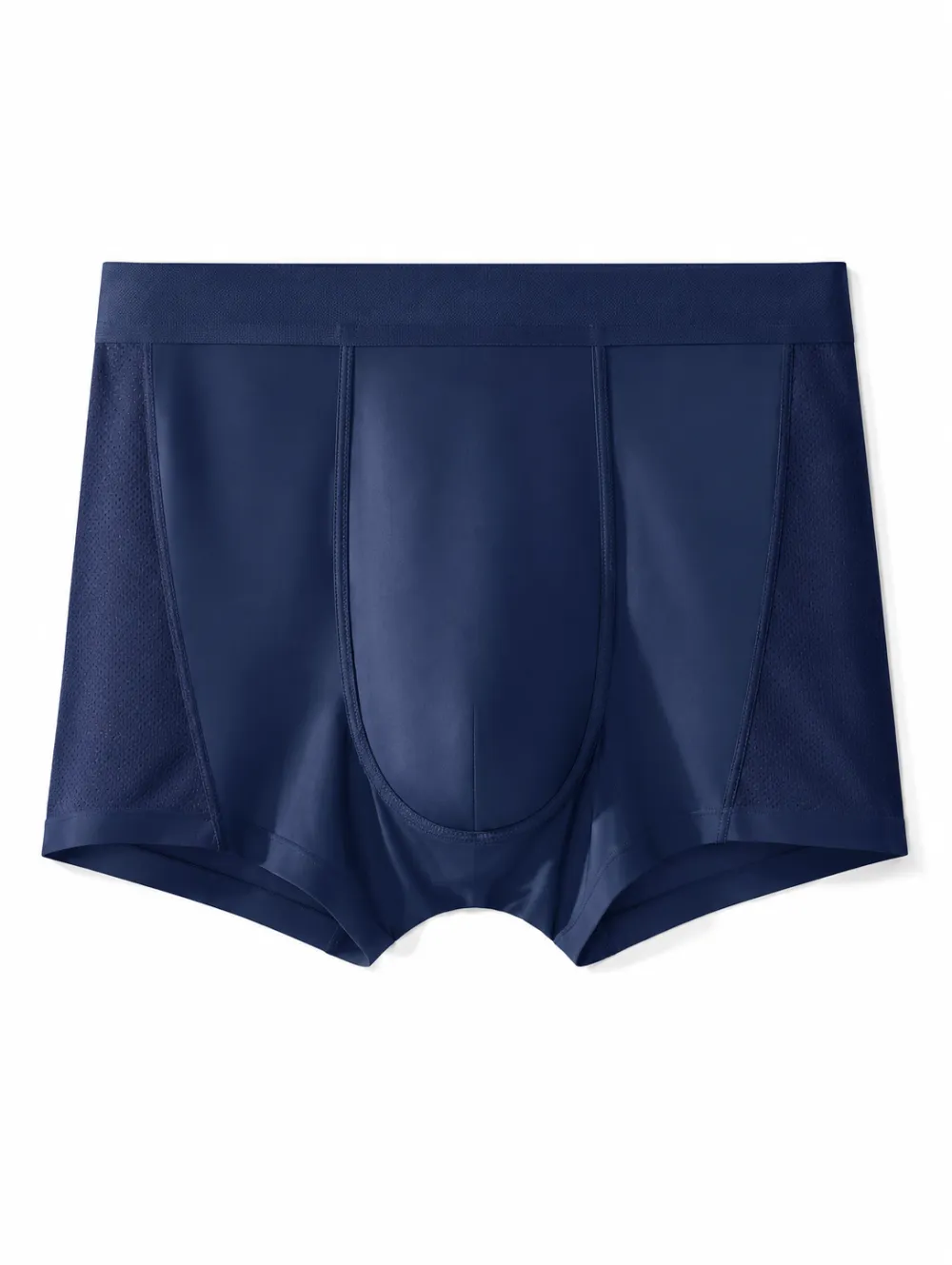 Men's Athletic Performance Navy Blue Mesh Panel Boxer Briefs