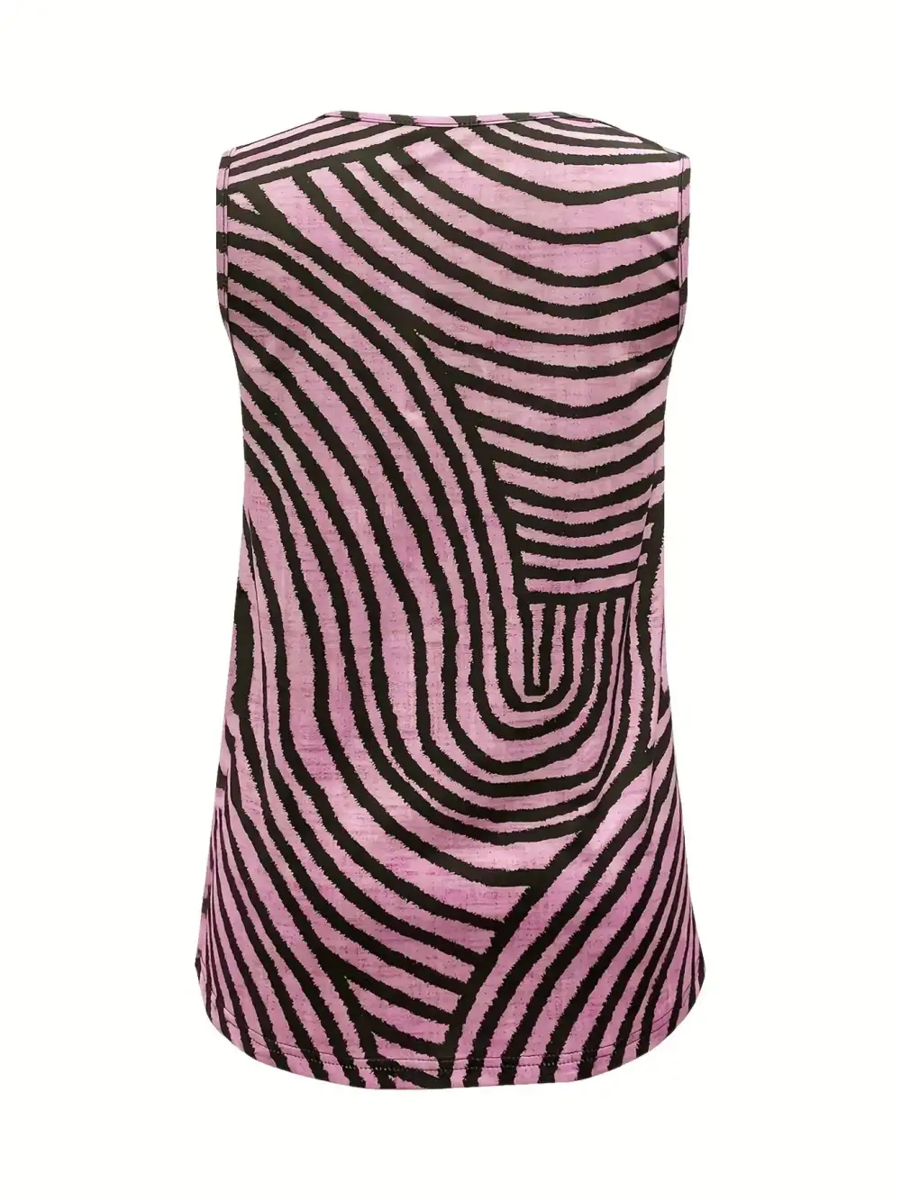 Sleeveless Zebra Print Button-Up Tank Top